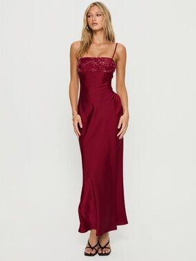 PRINCESS POLLY Engracia Sequin Satin Gown 10
